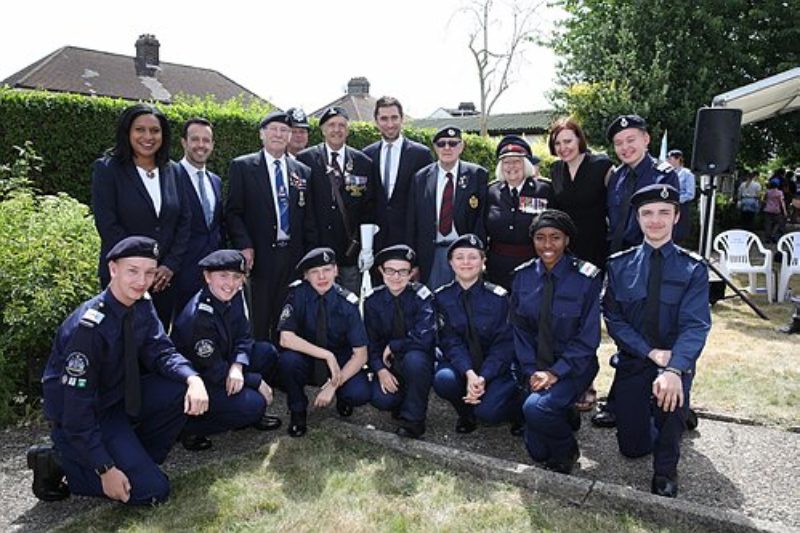 Janet Daby MP, Vicky Foxcroft MP and Lewisham Mayor Damien Egan with veterans and cadets at Armed Forces Day
