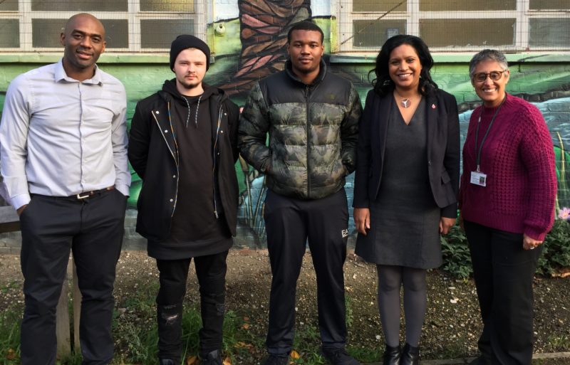 Janet with staff and trainees at the Building Hope Academy, Catford