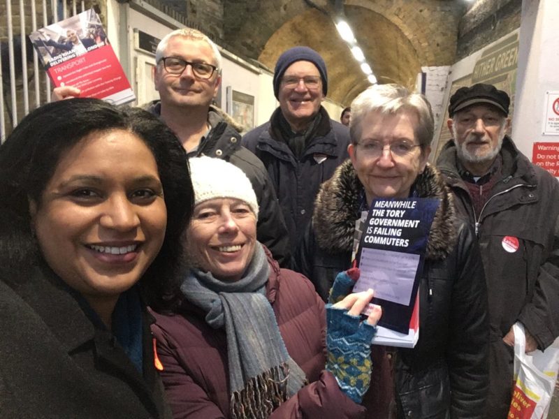 Janet with local activists at Hither Green railway station