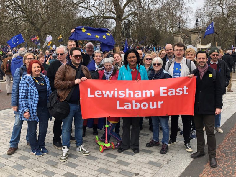 Janet with Labour activists at the march for a public vote on the final terms of Brexit