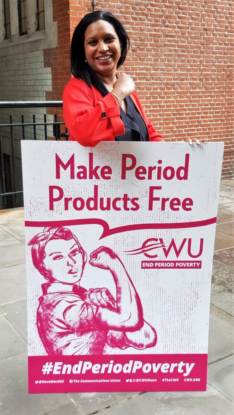 Janet Daby campaigning to end Period Poverty