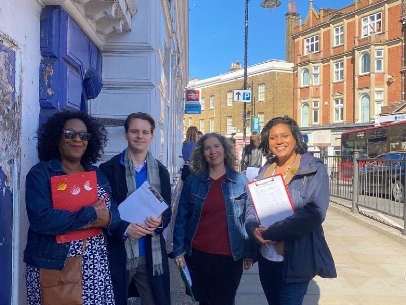 Janet Daby MP and Lewisham Councillors campaigning against Southeastern