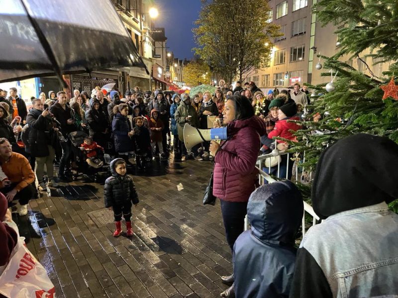 Janet Daby MP at the turning on of the Christmas Tree lights in Rushey Green 
