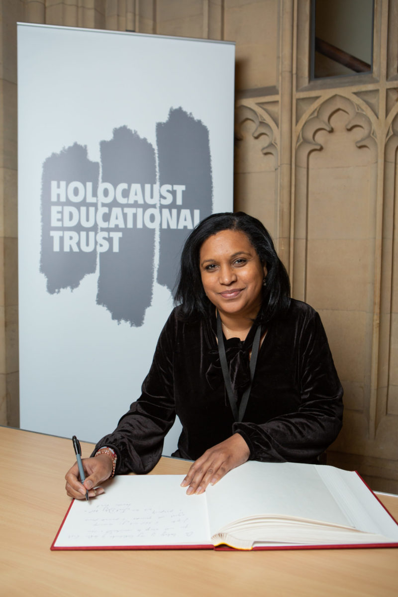 Janet Daby MP signing the Holocaust Educational Trust’s Book of Commitment