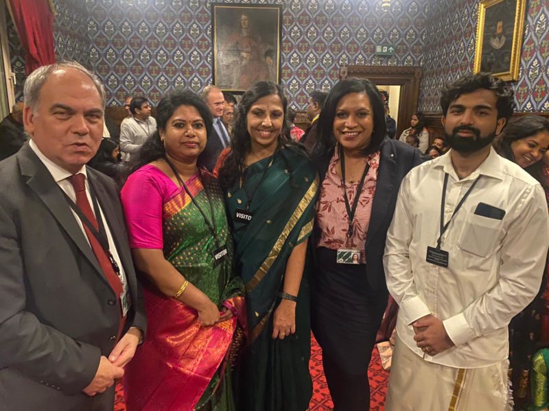 Janet Daby MP with Bambos Charalambous MP alongside her constituents from Tamil Community at the Thai Pongal and the Tamil Heritage Month event held in Parliament.