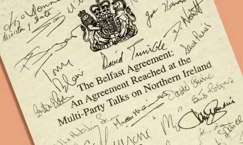 Belfast/Good Friday Agreement with signatures of political leaders