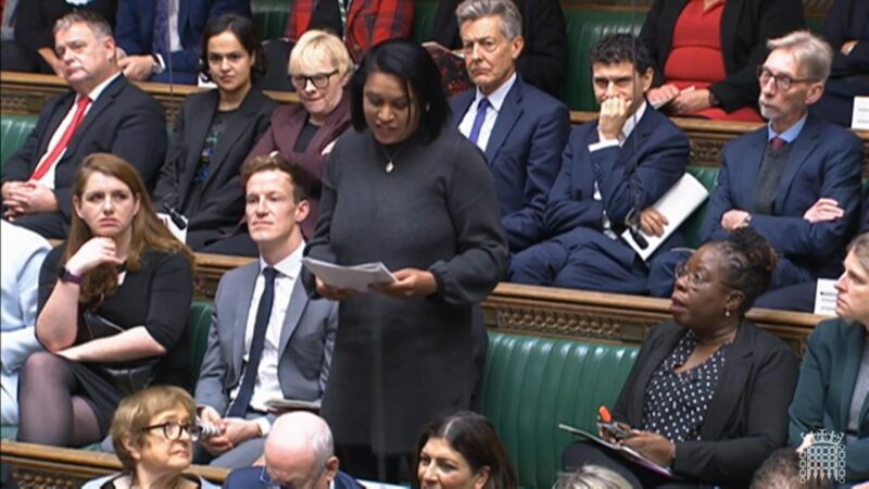 Janet Daby MP asking a question at PMQs