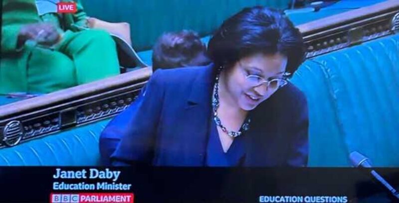 Janet Daby, Minister for Children and Families talking at the Despatch Box.