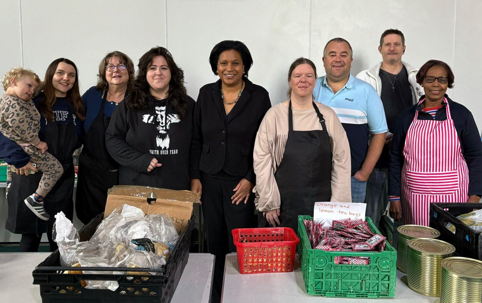 Janet Daby MP with volunteers at Brook Lane Community Church.