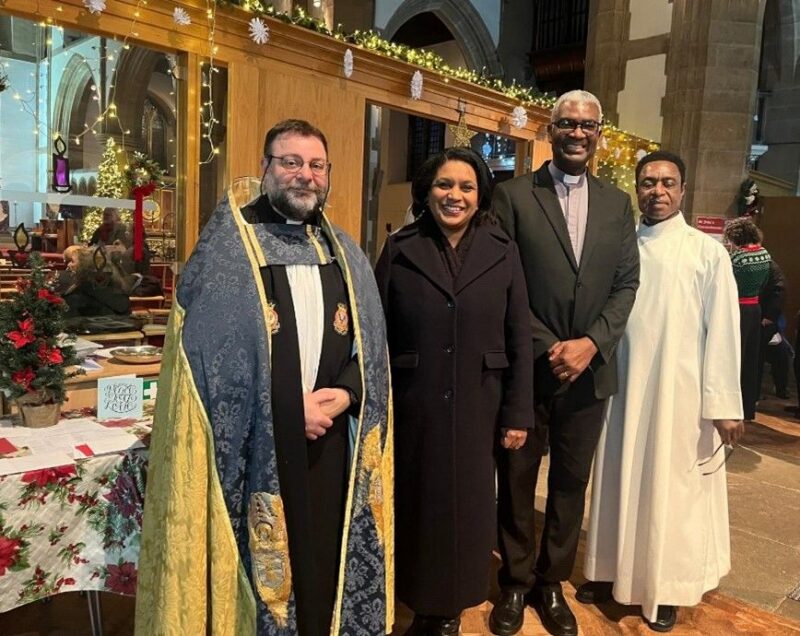 Janet Daby MP with church leaders at St John the Baptist Church at Christmas