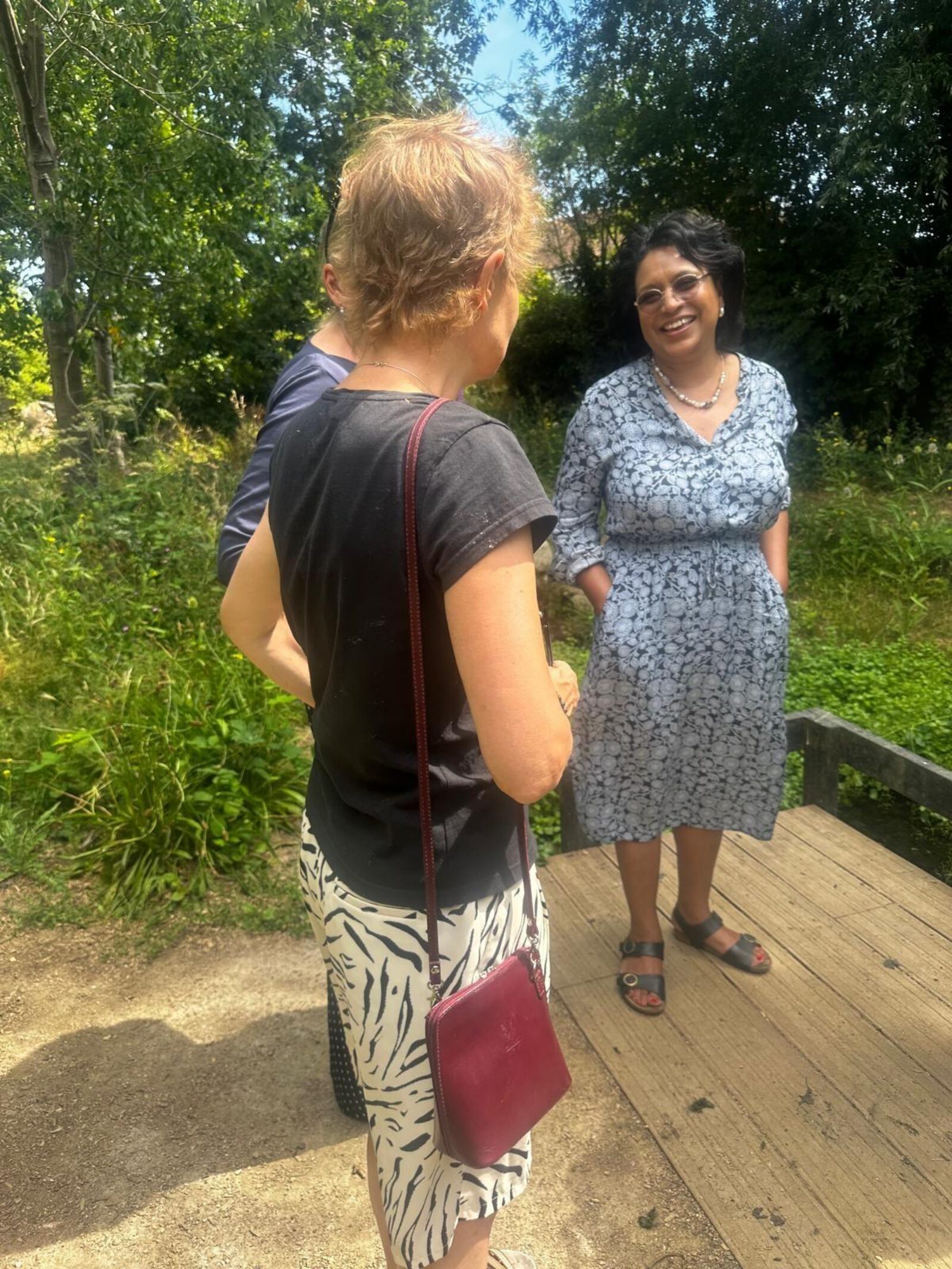 Janet discusses the Wetlands with volunteer Clare